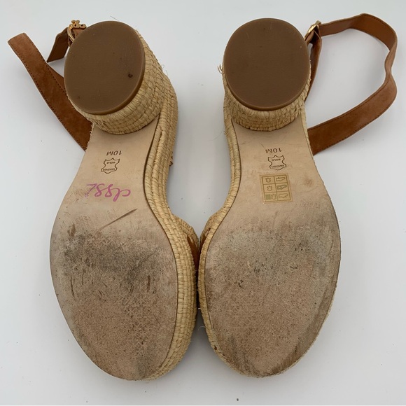 Tory Burch Adrianne Suede Sandals Espadrille Women Sz 10 Platform Tan Brown Boho - Picture 11 of 11